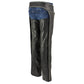 Xelement XS7591 Women's 'Bling' Classic Black Leather Motorcycle Biker Rider Chaps