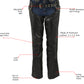 Xelement XS7591 Women's 'Bling' Classic Black Leather Motorcycle Biker Rider Chaps