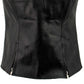 Ladies XS773 Black Zippered M/C Lapel Leather Vest