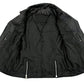 Ladies XS773 Black Zippered M/C Lapel Leather Vest