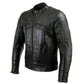 Milwaukee Leather LKM17015 Men's Premium Black Leather Vented Racer Style Motorcycle Bker Jacket w/ CE Armor