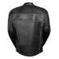 Z1R2083 Men’s ‘444’ Classic Reflective Black Leather Jacket