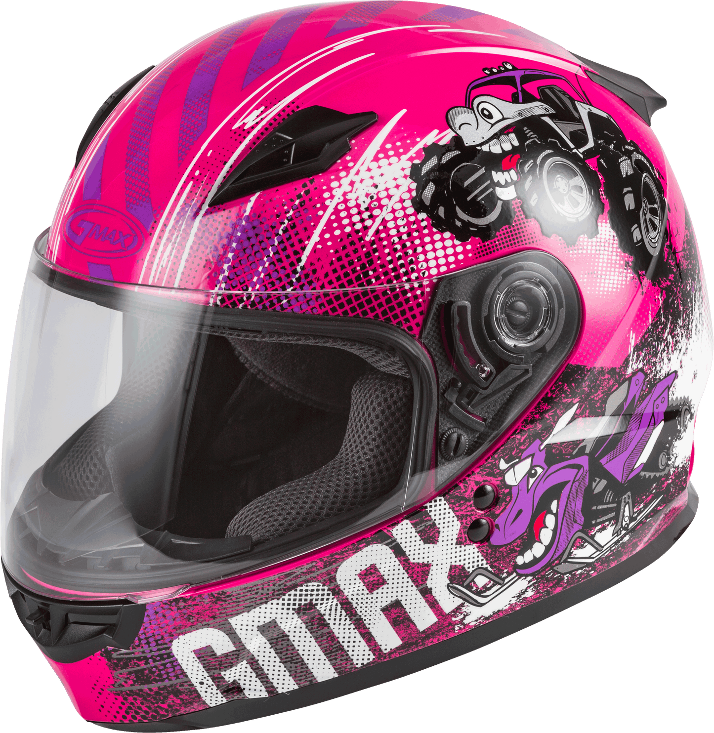 Gmax 72-4996 Youth GM-49Y 'Beasts' Full-Face Helmet Pink/Purple/Grey