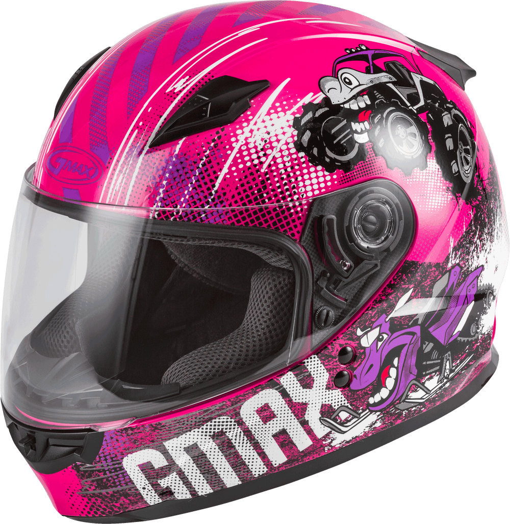 Gmax 72-4996 Youth GM-49Y 'Beasts' Full-Face Helmet Pink/Purple/Grey