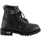 Xelement 1505 Men's 'Sprocket' Black Leather Advanced Lace-Up Motorcycle Boots