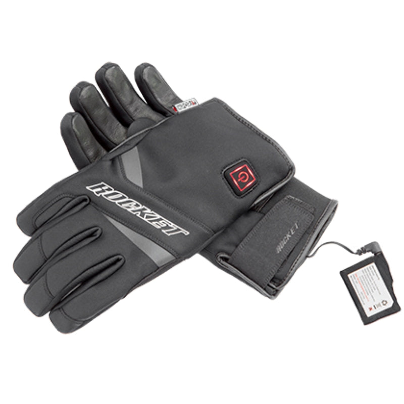 Joe Rocket Men’s Black Burner Leather Palm Heated Lite Gloves