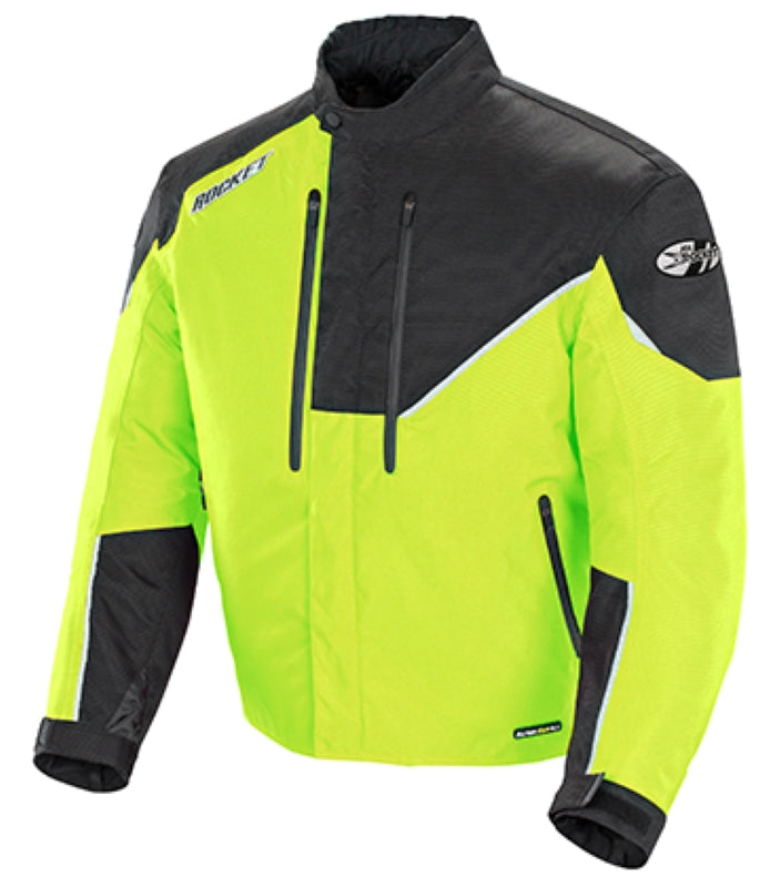 Joe Rocket Men's Alter Ego 4.1 HiViz and Black Waterproof Extreme Condition Textile Armor Jacket