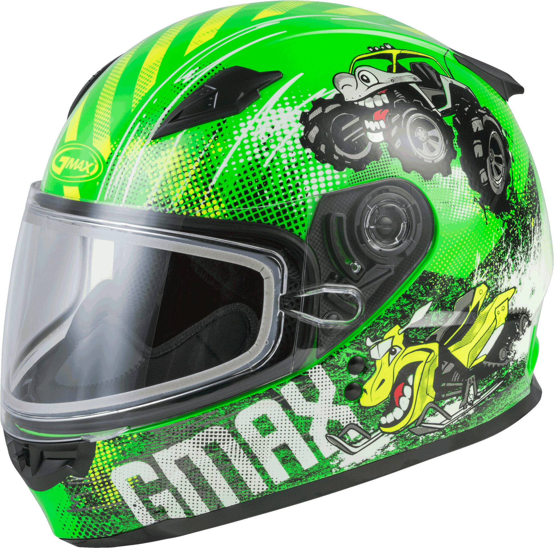 Gmax 72-6028 Youth GM-49Y 'Beasts' Snow Helmet Neon Green/Hi-Vis