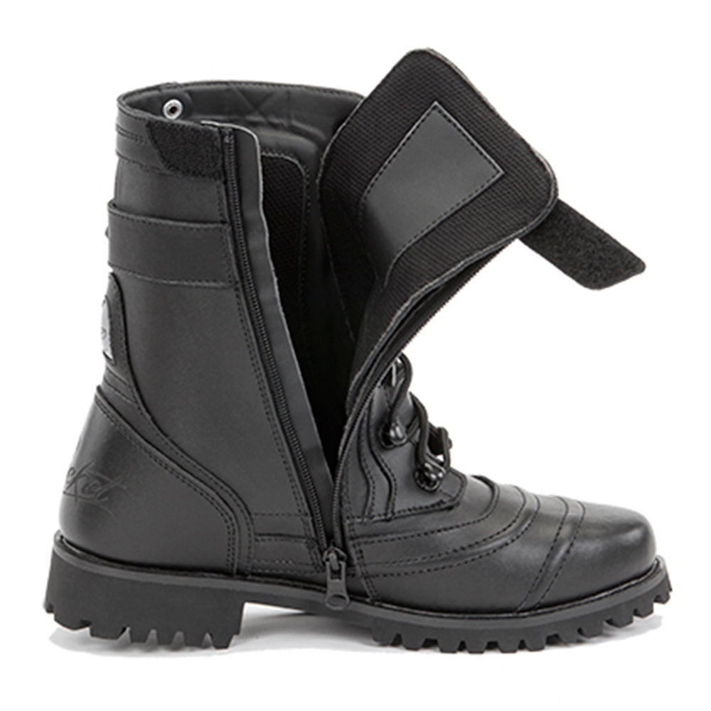 Joe Rocket Ladies Black Combat Leather Boots