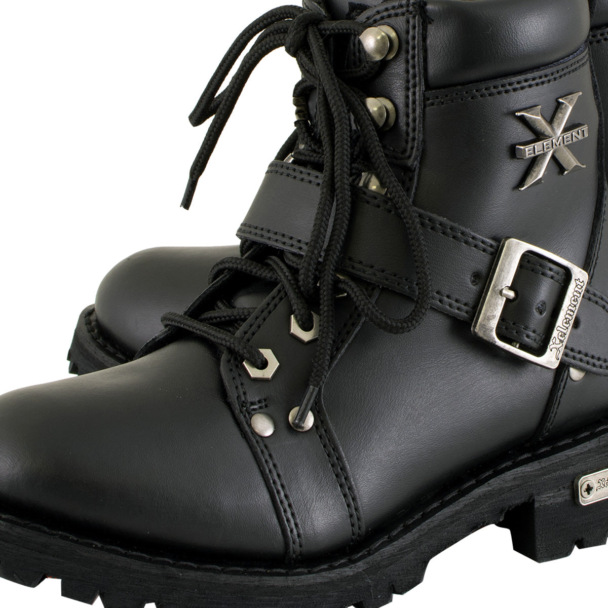 Xelement 2469 Women's 'Ultimate' Black Leather Advanced Lace-Up Motorcycle Biker Boots