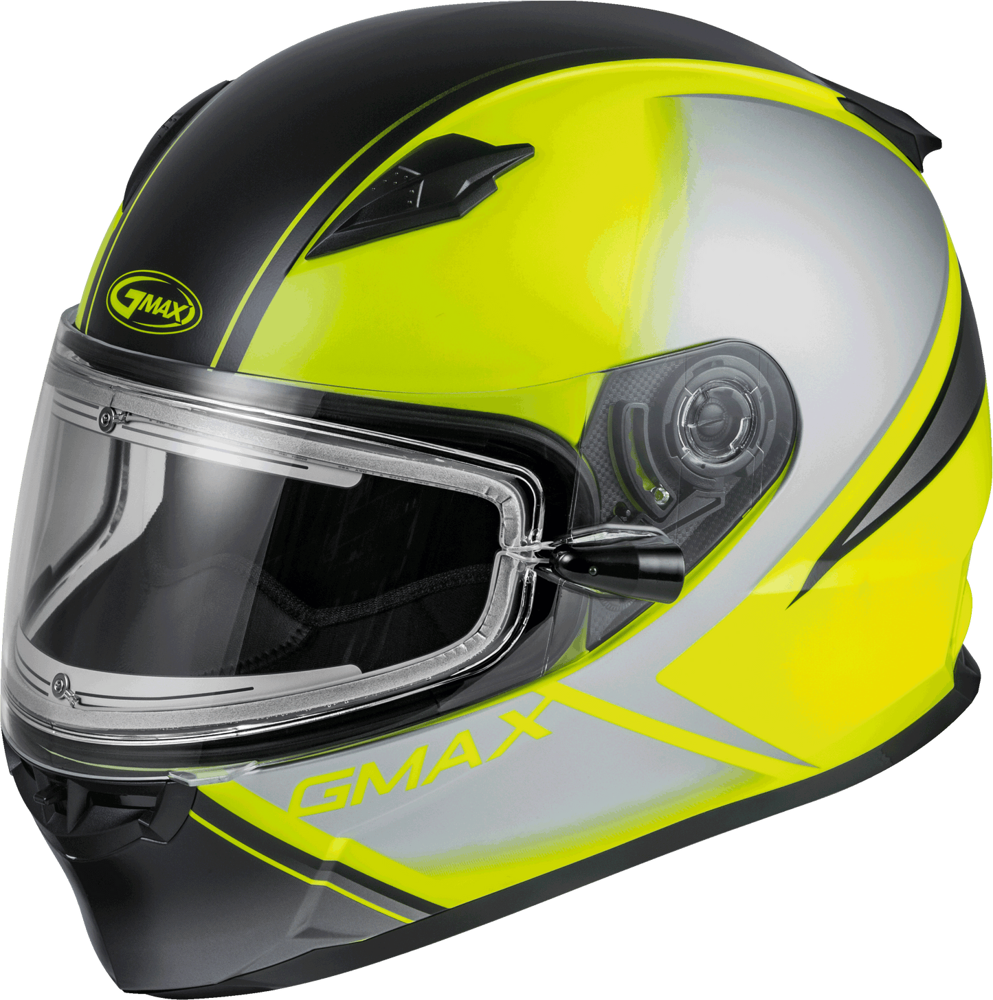 Gmax E72-6336 FF-49S 'Hail' Snow Helmet W/Electric Shield Matte Hi-Vis/Blk/Gry