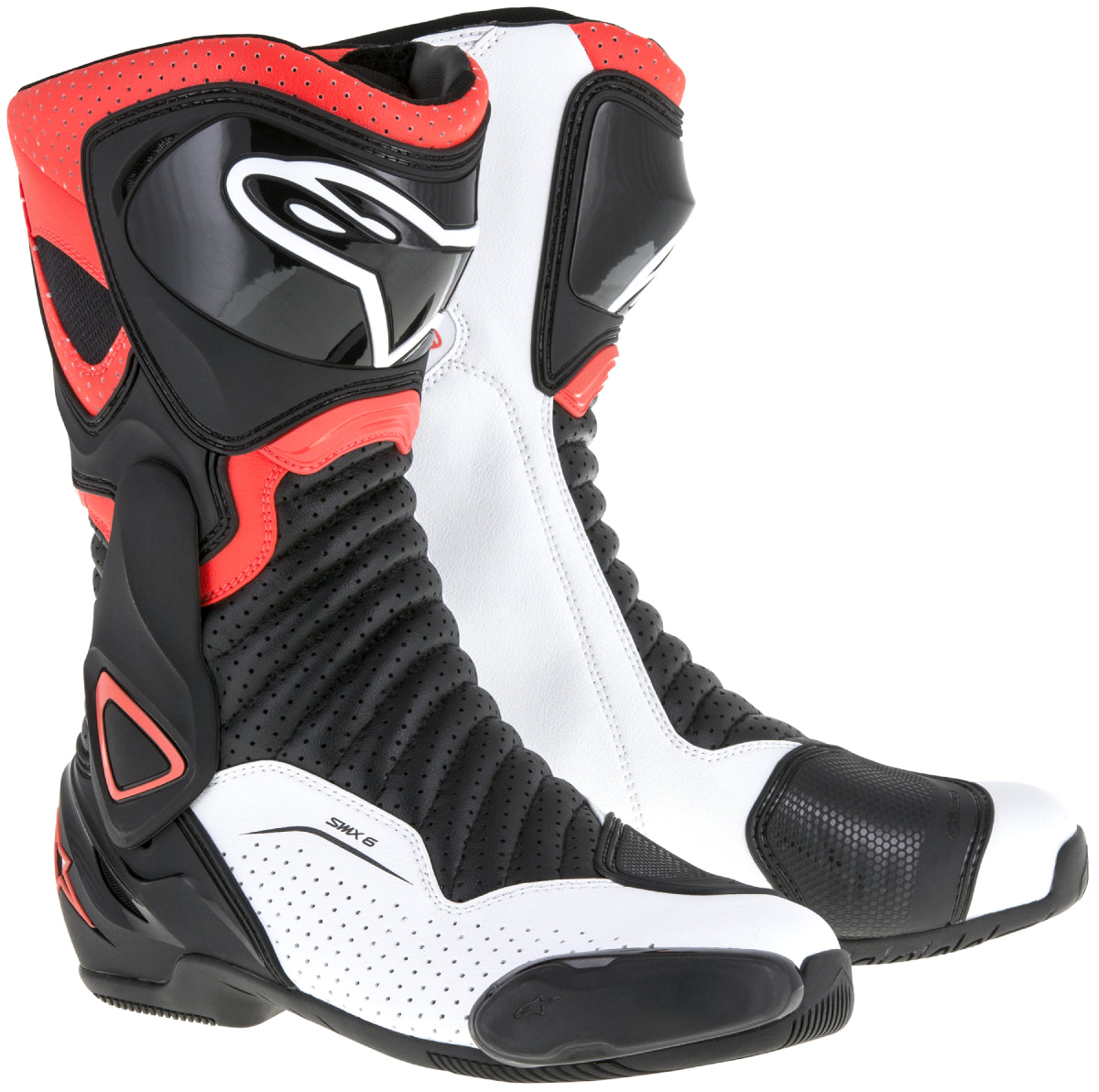 Alpinestars Men’s SMX-6 v2 Vented Black, Fluorescent Red and White Boots