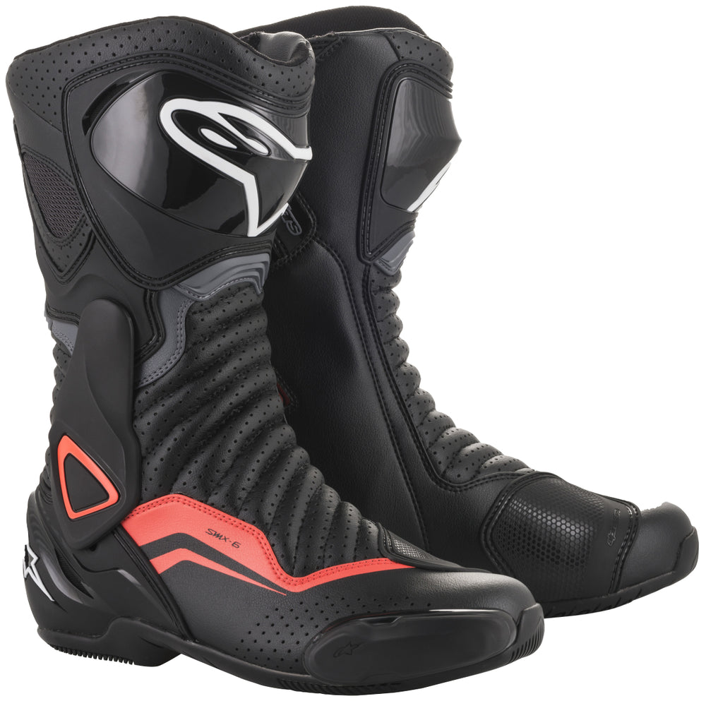 Alpinestars Men’s SMX-6 v2 Vented Black, Grey and Fluorescent Red Boots