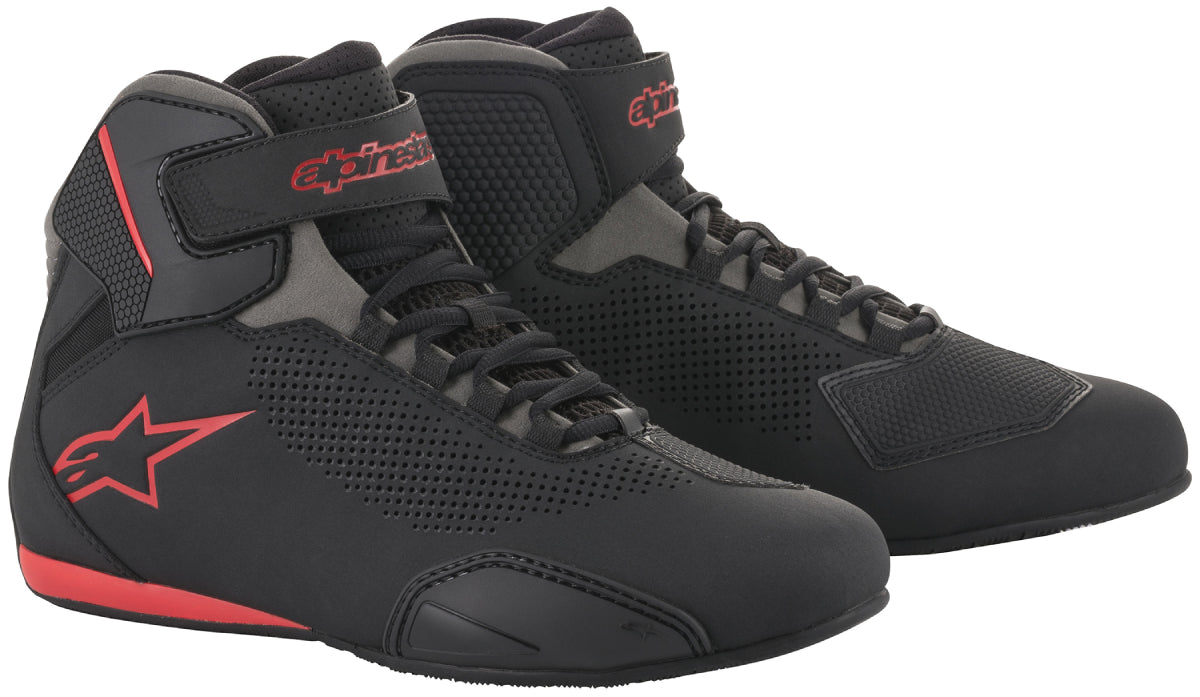 Alpinestars Men’s Sektor Vented Black, Grey and Red Riding Shoes