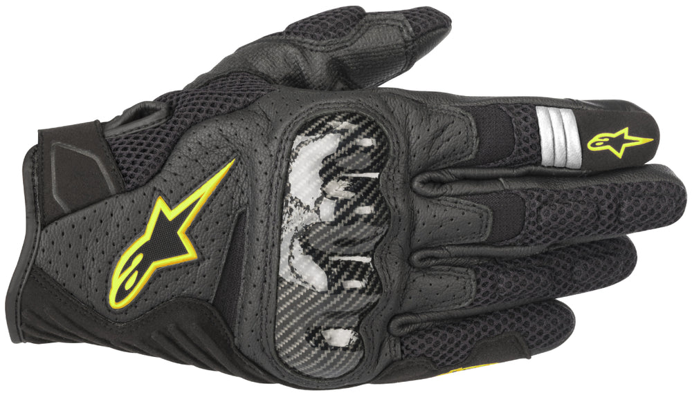 Alpinestars Men’s SMX-1 Air v2 Black and Fluorescent Yellow Gloves