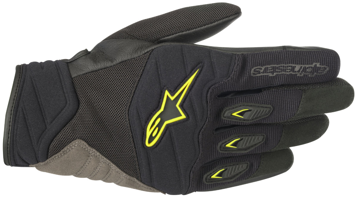 Alpinestars Men’s Shore Black and Fluorescent Yellow Gloves