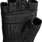 Highway 21 Half Jab Perforated Men's Black Leather Fingerless Gloves
