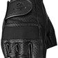 Highway 21 Jab Men's Motorcycle Half Glove Goat Skin Perforated Leather Memory Foam Palm Black