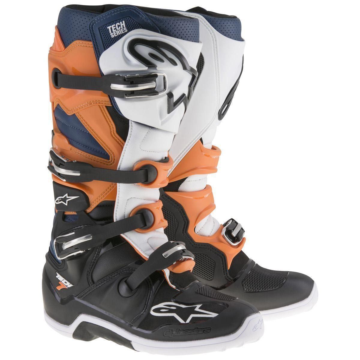 Alpinestars Tech 7 Enduro Men's Black/Orange/Blue/White Motocross Boots