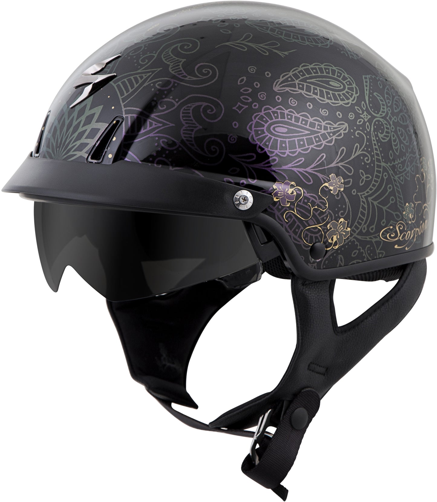 Scorpion Exo 75-1636 EXO-C110 Open-Face Helmet Azalea Black/Gold