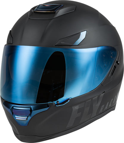 Fly Racing 73-8396 Sentinel Recon Helmet Matte Black/Blue Chrome