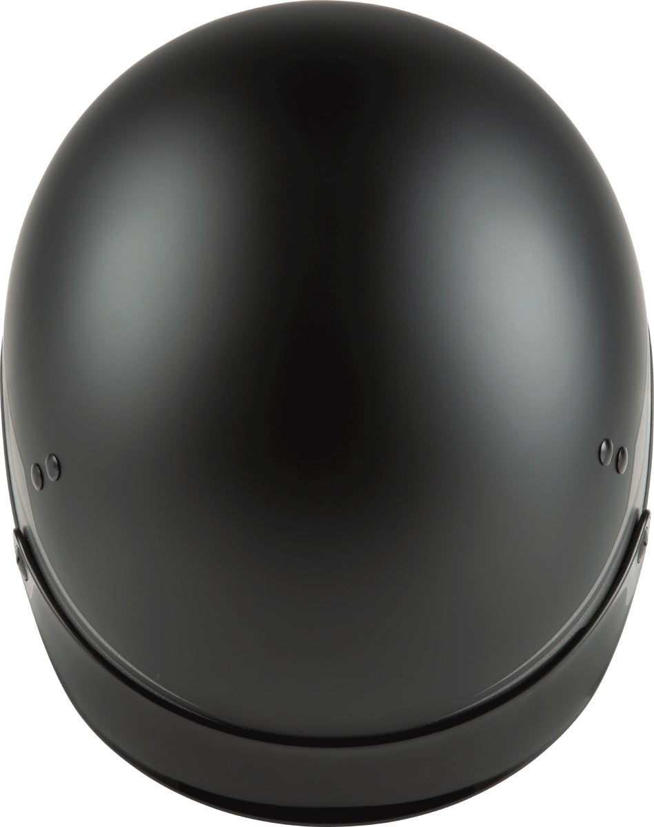 Gmax HH-65 Full Dressed Half Helmet Source Matte Black and Silver