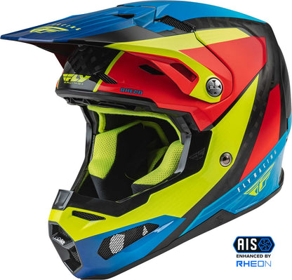 Fly Racing 73-4433 Formula Carbon Prime Helmet Hi-Vis/Blue/Red