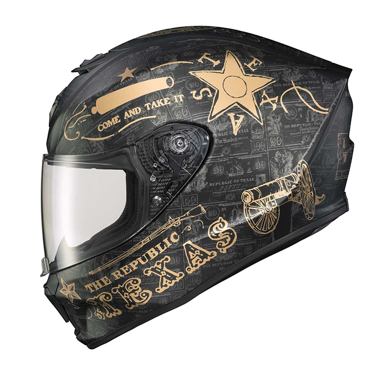 Scorpion EXO-R420 'Lone Star' Black/Gold Full-Face Helmet