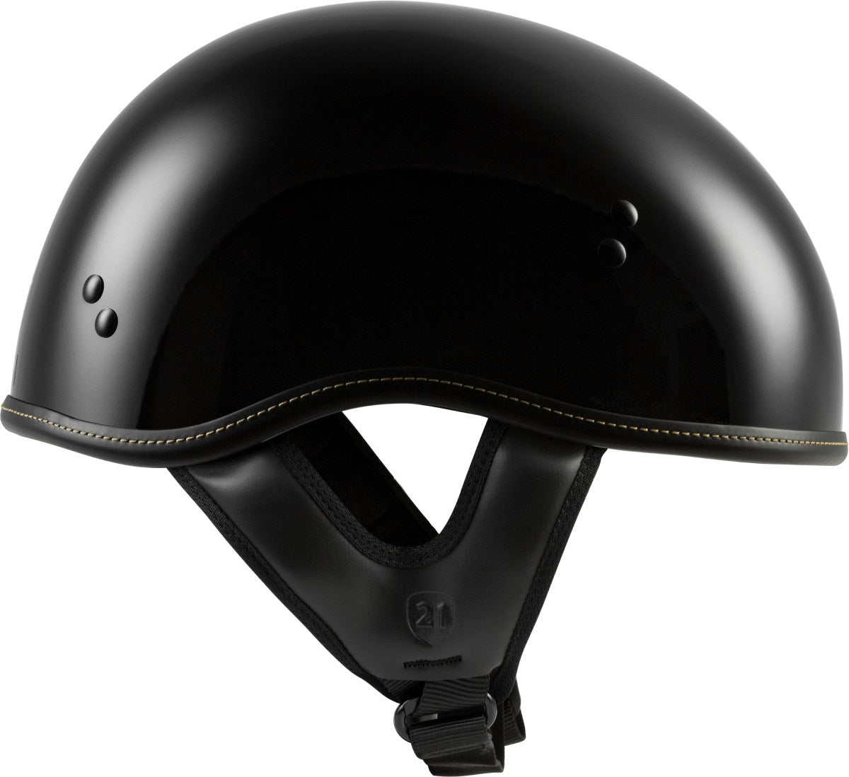 Highway 21.357 Solid Gloss Black Half Helmet