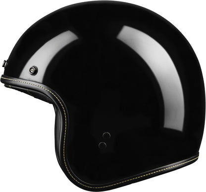 Highway 21 Gloss Black .38 Retro Open Face 3/4 Helmet