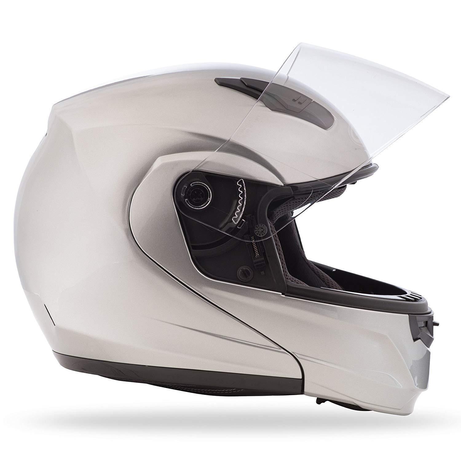 GMax MD04 Metallic Silver Modular Helmet
