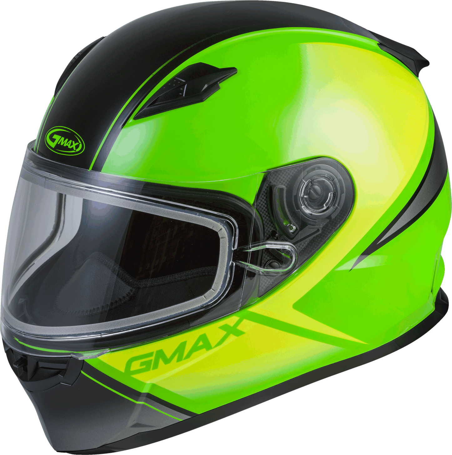 Gmax 72-6334 FF-49S 'Hail' Full-Face Snow Helmet Neon Grn/Hi-Vis/Blk