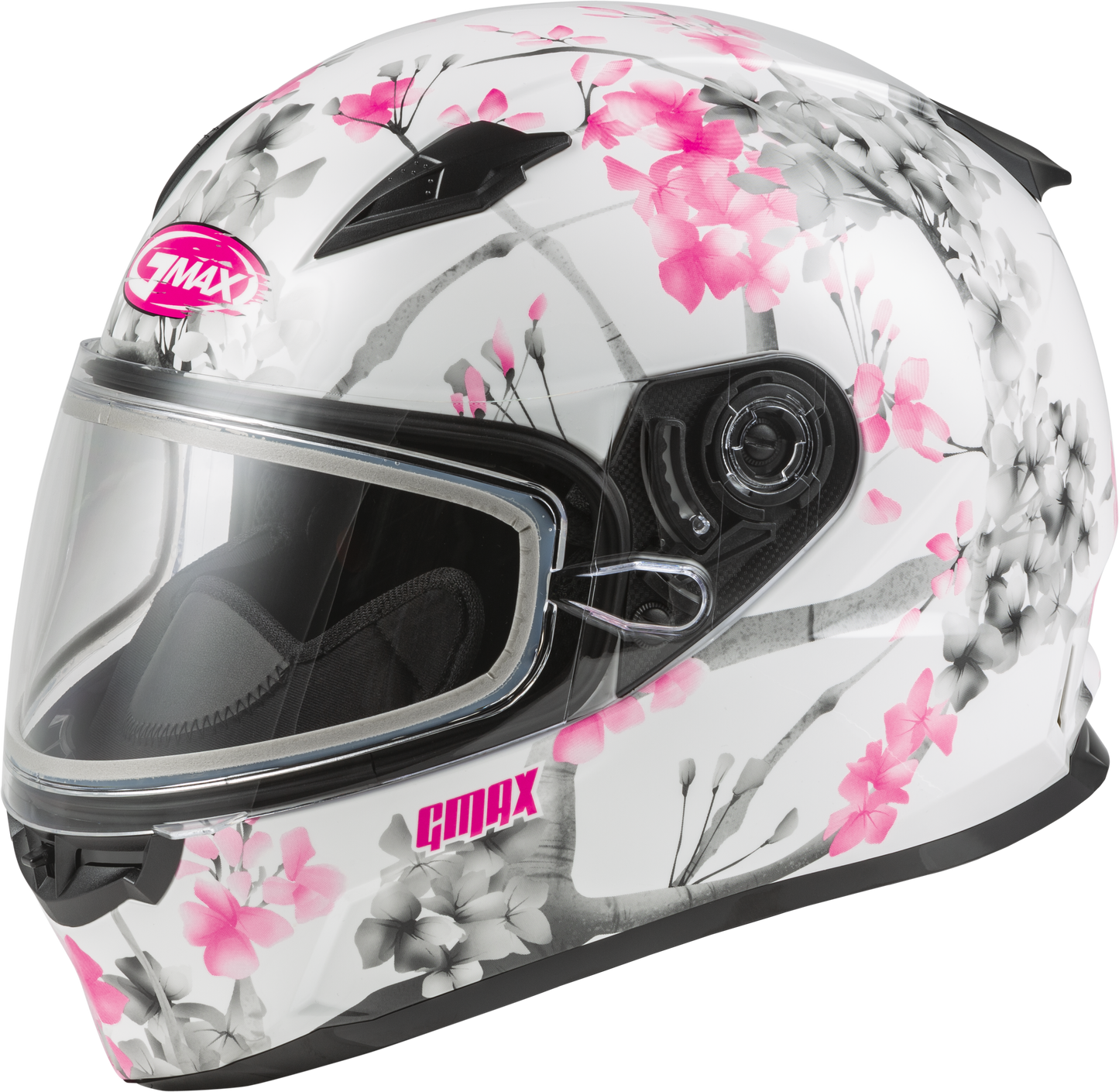 Gmax 72-6340 FF-49S 'Blossom' Full-Face Snow Helmet White/Pink/Grey