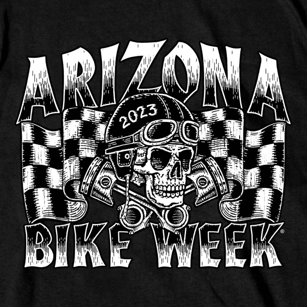 Hot Leathers AZM1347 Men's 2023 Arizona Bike Week Vintage Skulls T-Shirt