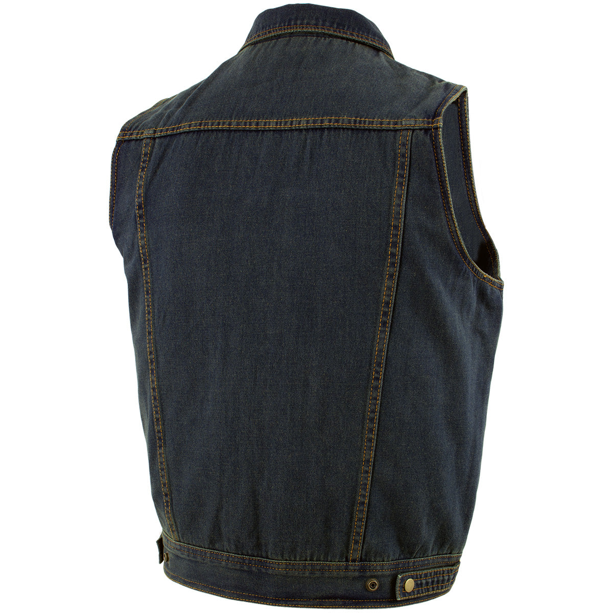 Xelement B284 Men's 'Dirty' Blue Denim Motorcycle Vest