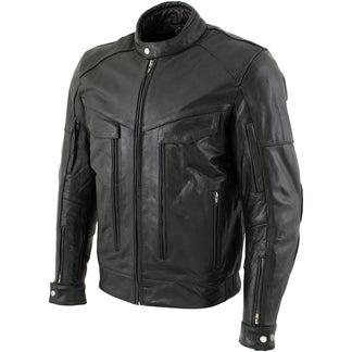 Xelement B4495 Men's Black 'Bandit' Buffalo Leather Cruiser Motorcycle ...