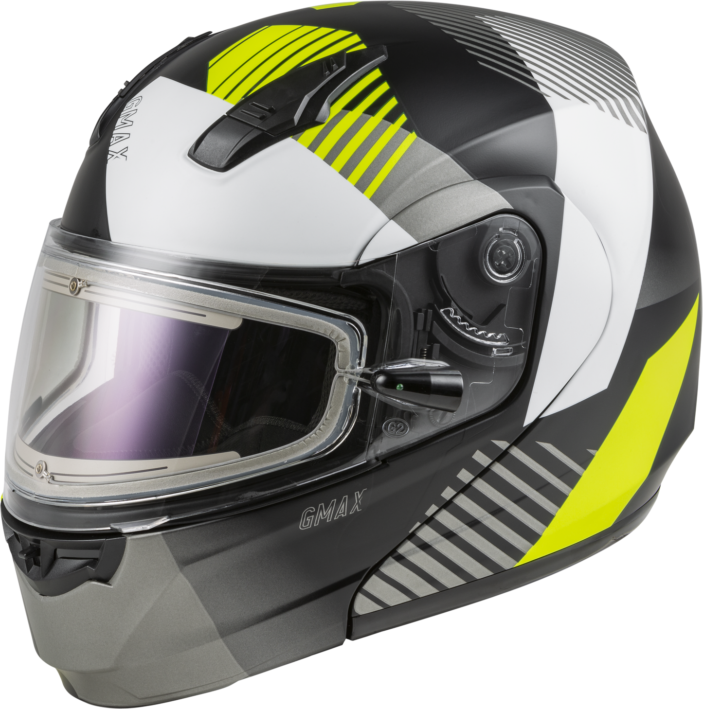 Gmax E72-5935 -04S 'Reserve' Modular Helmet W/Electric Shield Matte Blk/Sil/Hi-Vis