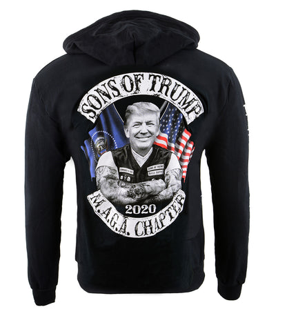 Biker Clothing Co. BCC118007 Men's Black 'Sons of Trump' Motorcycle Hoodie