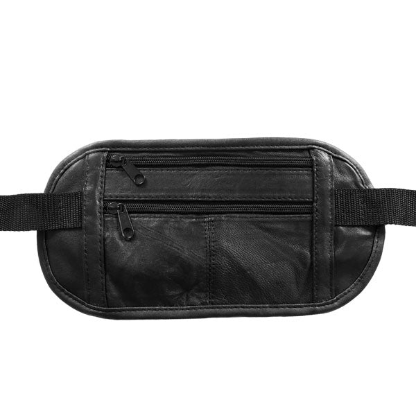 Hot Leathers BGA1009 3 Zipper Belly Bag with Hidden Pocket