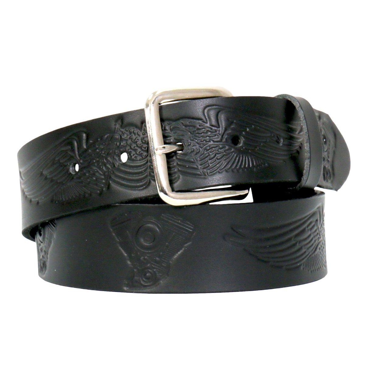 Hot Leathers BLA1126 Wings and Motors Embossed Leather Belt
