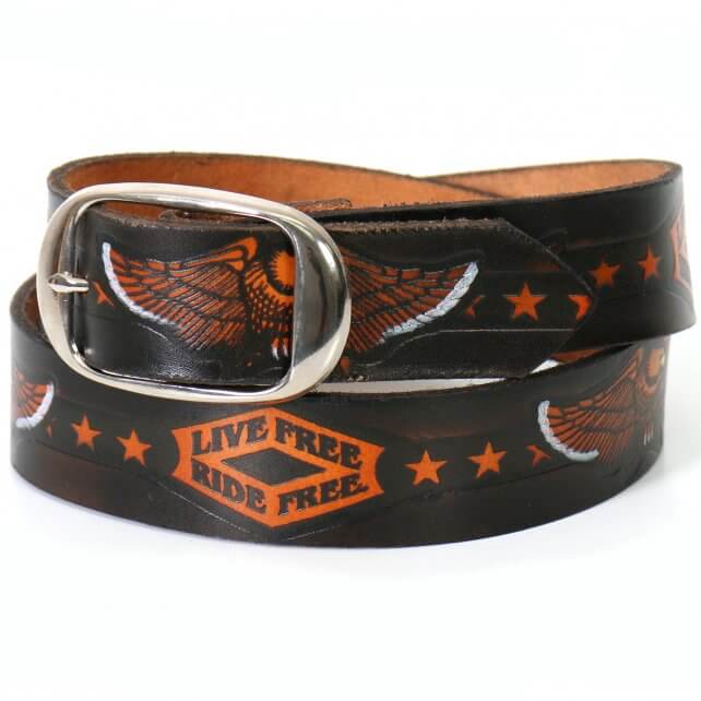 Hot Leathers BLE1002 Live Free, Ride Free Embossed Leather Belt