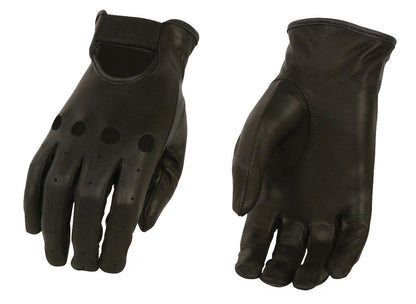 M Boss Motorcycle Apparel BOS37535 Women's Black Unlined Classic Leather Driving Gloves