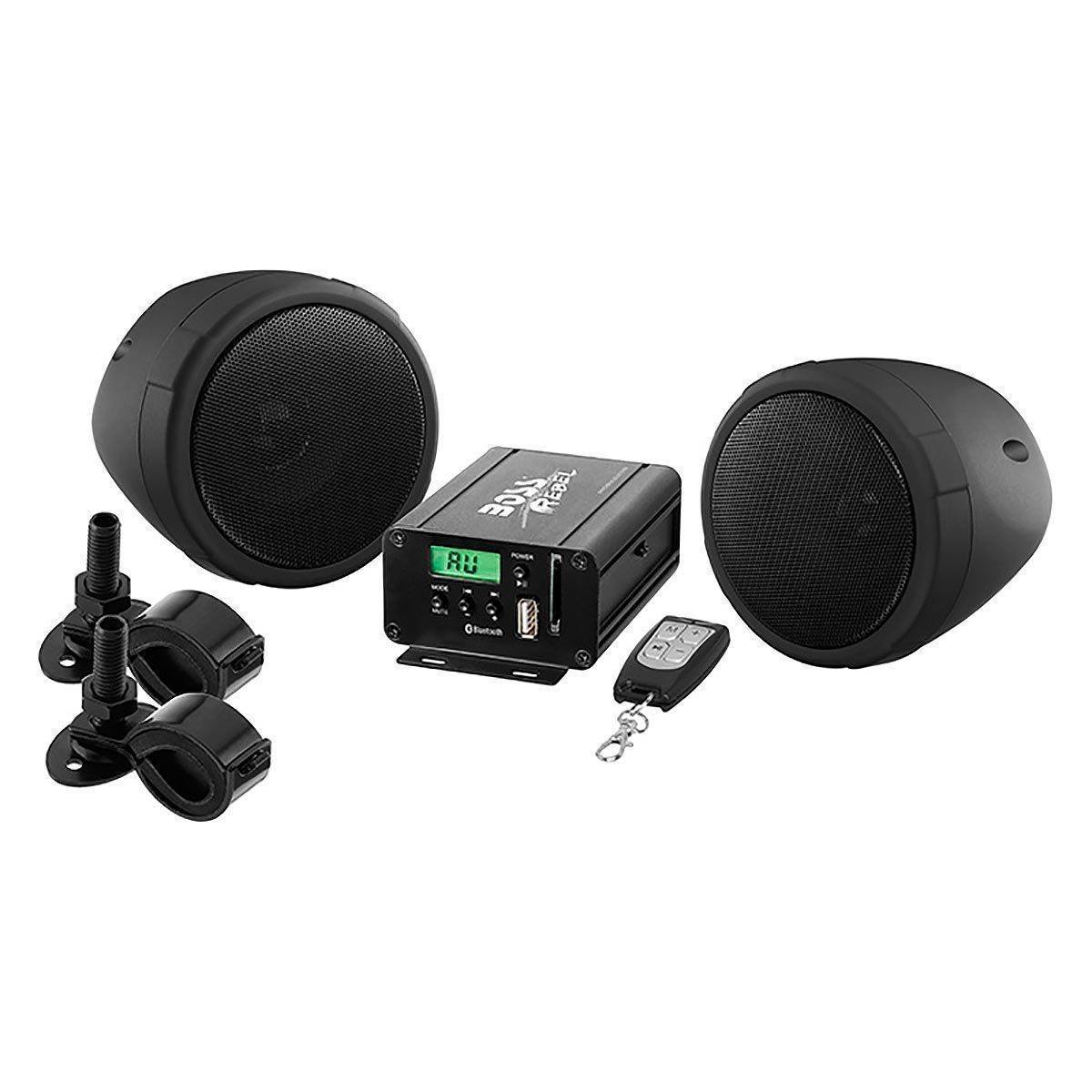 Boss Audio 3in Black 2-Channel Amplified Motorcycle/ATV 600W Weatherproof Speak