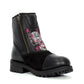 Hot Leathers BTL1009 Ladies Black Double Zip Sugar Skull Cap Toe Leather Boot