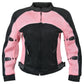 Xelement CF508 Women's 'Guardian' Black and Pink Mesh Jacket with X-Armor Protection