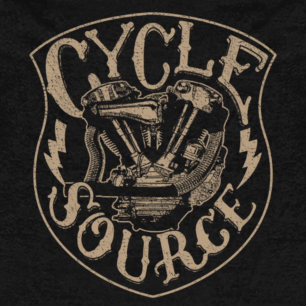 Official Cycle Source Magazine CSM4011 Men’s Knucklehead Black Hoodie Sweatshirt