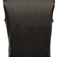 Club Vest CVM2036 Men’s Leather Black Open Collar Vest with Snap Buttons