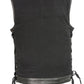 Club Vest CVM3011 Men's Side Lace Black Denim Vest with Leather Trim Accents