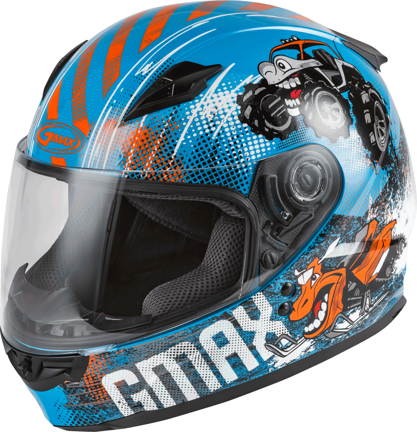 Gmax 72-4994 Youth GM-49Y 'Beasts' Full-Face Helmet Blue/Orange/Grey