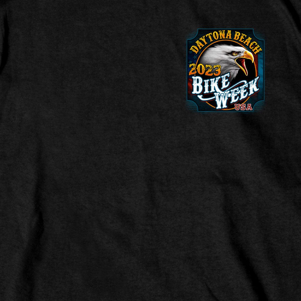 Hot Leathers EDM1184 Men's 2023 Daytona Beach Bike Week Eagle Bike Black T-Shirt